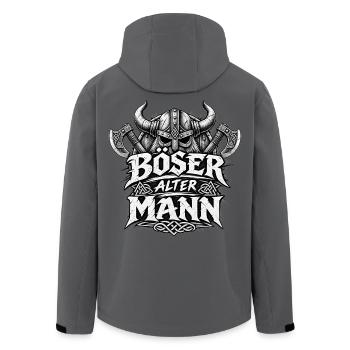 Böser alter Mann – Wikinger mit Äxten - Recycelte Männer Softshell-Jacke von Stanley/Stella - Anthrazit - Hinten - AI Model Male 185 light (185cm)