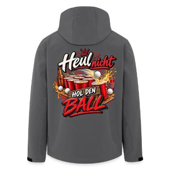 Heul nicht, hol den Ball – Beer-Pong-Spruch - Recycelte Männer Softshell-Jacke von Stanley/Stella - Anthrazit - Hinten - AI Model Male 185 light (185cm)