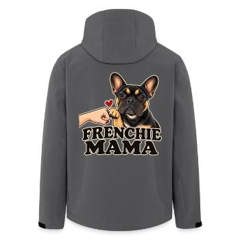 FRENCHIE MAMA – Französische Bulldogge - Recycelte Männer Softshell-Jacke von Stanley/Stella - Anthrazit - Hinten - AI Model Male 185 light (185cm)