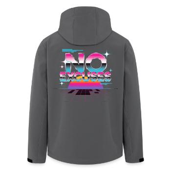 No Excuses Motivationsspruch Synthwave - Recycelte Männer Softshell-Jacke von Stanley/Stella - Anthrazit - Hinten - AI Model Male 185 light (185cm)