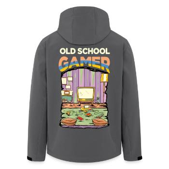 Retro Old School Gamer - Recycelte Männer Softshell-Jacke von Stanley/Stella - Anthrazit - Hinten - AI Model Male 185 light (185cm)