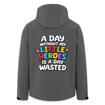 Kindergartenlehrer-Leben Niedliche Schullehrerin - Recycelte Männer Softshell-Jacke von Stanley/Stella - Anthrazit - Hinten - AI Model Male 185 light (185cm)