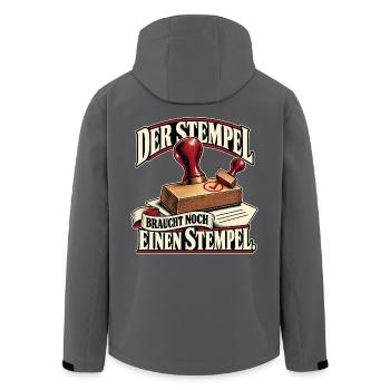 Noch Einen Stempel Vintage - Recycelte Männer Softshell-Jacke von Stanley/Stella - Anthrazit - Hinten - AI Model Male 185 light (185cm)