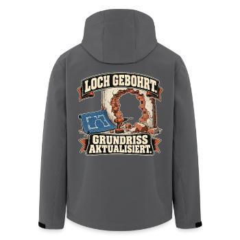 Loch gebohrt Grundriss aktualisiert - Recycelte Männer Softshell-Jacke von Stanley/Stella - Anthrazit - Hinten - AI Model Male 185 light (185cm)