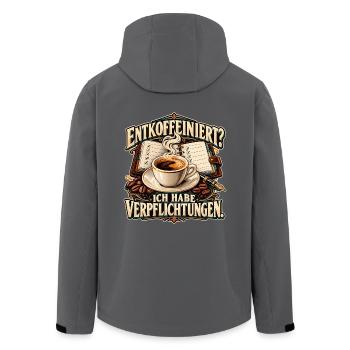 Entkoffeinierter Alltagspflicht Coffee - Recycelte Männer Softshell-Jacke von Stanley/Stella - Anthrazit - Hinten - AI Model Male 185 light (185cm)