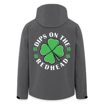 Lustige St. Patricks Irish Dibs Auf Kleeblatt - Recycelte Männer Softshell-Jacke von Stanley/Stella - Anthrazit - Hinten - AI Model Male 185 light (185cm)