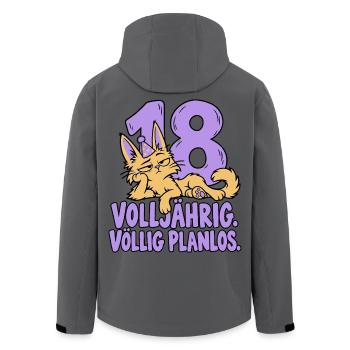 18 Geburtstag Mädchen Geschenk Katze Volljährig - Recycelte Männer Softshell-Jacke von Stanley/Stella - Anthrazit - Hinten - AI Model Male 185 light (185cm)