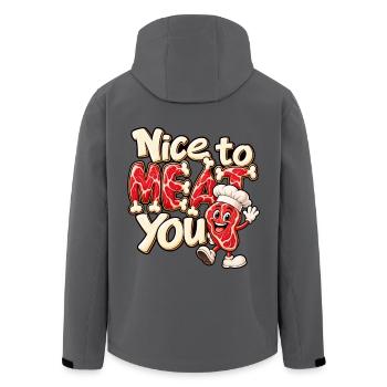 Nice to Meat You – Lustiges Steak mit Kochmütze - Recycelte Männer Softshell-Jacke von Stanley/Stella - Anthrazit - Hinten - AI Model Male 185 light (185cm)