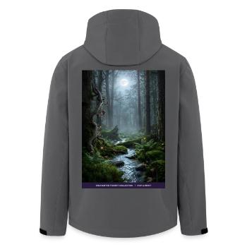 Mondnacht verzauberter Wald - Recycelte Männer Softshell-Jacke von Stanley/Stella - Anthrazit - Hinten - AI Model Male 185 light (185cm)