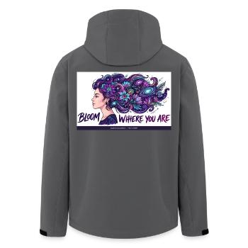 Kosmische Blüten im Haar - Recycelte Männer Softshell-Jacke von Stanley/Stella - Anthrazit - Hinten - AI Model Male 185 light (185cm)