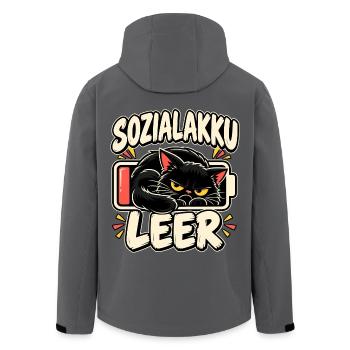 Sozialakku leer Katze - Recycelte Männer Softshell-Jacke von Stanley/Stella - Anthrazit - Hinten - AI Model Male 185 light (185cm)