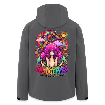 Psychedelische Pilze Neonfarben Pop Art - Recycelte Männer Softshell-Jacke von Stanley/Stella - Anthrazit - Hinten - AI Model Male 185 light (185cm)