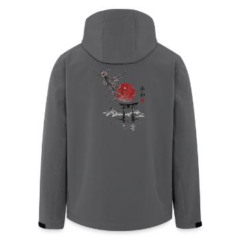 Sakura Torii am roten Mond - Recycelte Männer Softshell-Jacke von Stanley/Stella - Anthrazit - Hinten - AI Model Male 185 light (185cm)