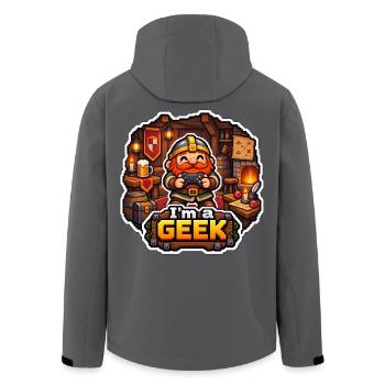 ICH BIN EIN NERD – Tavernenzwerg - Recycelte Männer Softshell-Jacke von Stanley/Stella - Anthrazit - Hinten - AI Model Male 185 light (185cm)