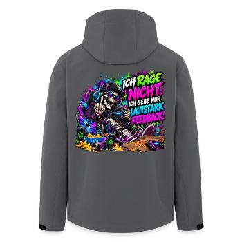 Ich rage nicht – Gaming Skelett Meme - Recycelte Männer Softshell-Jacke von Stanley/Stella - Anthrazit - Hinten - AI Model Male 185 light (185cm)