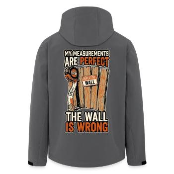 Perfekte Maße, Wand ist falsch - Recycelte Männer Softshell-Jacke von Stanley/Stella - Anthrazit - Hinten - AI Model Male 185 light (185cm)