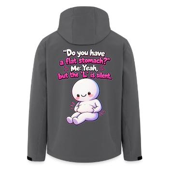 Flat Stomach? Funny Body Positivity Meme - Recycelte Männer Softshell-Jacke von Stanley/Stella - Anthrazit - Hinten - AI Model Male 185 light (185cm)