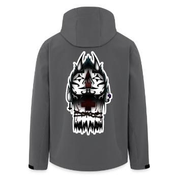 Tätowierter schwarzer Totenkopf und Kreuz - Recycelte Männer Softshell-Jacke von Stanley/Stella - Anthrazit - Hinten - AI Model Male 185 light (185cm)
