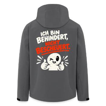 Ich bin behindert, nicht bescheuert. - Recycelte Männer Softshell-Jacke von Stanley/Stella - Anthrazit - Hinten - AI Model Male 185 light (185cm)