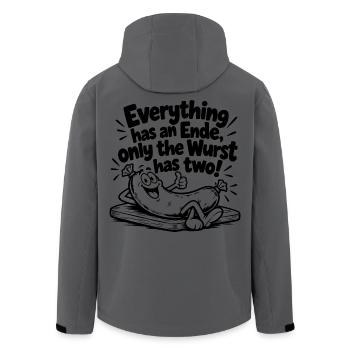 Lustiger Denglisch Spruch Everything has an Ende - Recycelte Männer Softshell-Jacke von Stanley/Stella - Anthrazit - Hinten - AI Model Male 185 light (185cm)