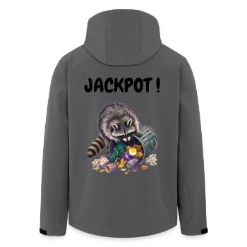 Waschbär, der gefüllte Eier frisst - Recycelte Männer Softshell-Jacke von Stanley/Stella - Anthrazit - Hinten - AI Model Male 185 light (185cm)