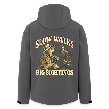 Schildkröte Vogelbeobachter - Recycelte Männer Softshell-Jacke von Stanley/Stella - Anthrazit - Hinten - AI Model Male 185 light (185cm)