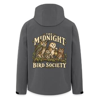 Mitternachts Eulen Gesellschaft - Recycelte Männer Softshell-Jacke von Stanley/Stella - Anthrazit - Hinten - AI Model Male 185 light (185cm)