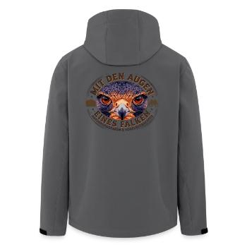 Vogelbeobachtung Naturfotografie Falke Shirt - Recycelte Männer Softshell-Jacke von Stanley/Stella - Anthrazit - Hinten - AI Model Male 185 light (185cm)
