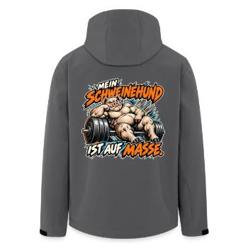 Mein Schweinehund ist auf Masse - Recycelte Männer Softshell-Jacke von Stanley/Stella - Anthrazit - Hinten - AI Model Male 185 light (185cm)
