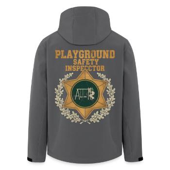 Spielplatz Sicherheitsinspektor Abzeichen - Recycelte Männer Softshell-Jacke von Stanley/Stella - Anthrazit - Hinten - AI Model Male 185 light (185cm)
