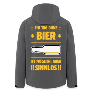 Ein Tag Ohne Bier Ist Möglich, Aber Sinnlos! NEG3C - Recycelte Männer Softshell-Jacke von Stanley/Stella - Anthrazit - Hinten - AI Model Male 185 light (185cm)