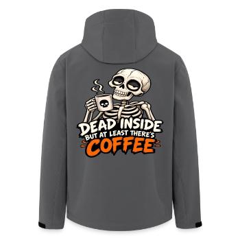 Tot im Inneren, aber es gibt Kaffee - Recycelte Männer Softshell-Jacke von Stanley/Stella - Anthrazit - Hinten - AI Model Male 185 light (185cm)