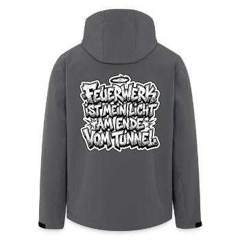 Feuerwerk Graffiti Silvester - Recycelte Männer Softshell-Jacke von Stanley/Stella - Anthrazit - Hinten - AI Model Male 185 light (185cm)