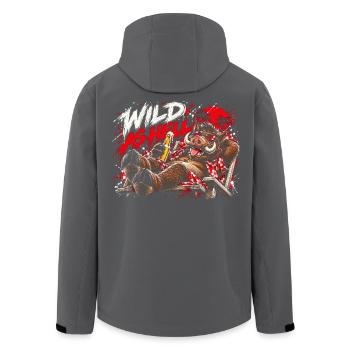 Wild As Hell Wildschwein mit Bier - Recycelte Männer Softshell-Jacke von Stanley/Stella - Anthrazit - Hinten - AI Model Male 185 light (185cm)