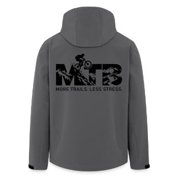 MTB Leidenschaft – Mountainbike & Outdoor offroad - Recycelte Männer Softshell-Jacke von Stanley/Stella - Anthrazit - Hinten - AI Model Male 185 light (185cm)