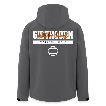 Giethoorn Niederlande Koordinaten Reise Souvenir - Recycelte Männer Softshell-Jacke von Stanley/Stella - Anthrazit - Hinten - AI Model Male 185 light (185cm)
