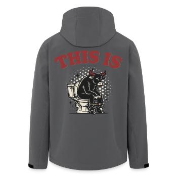 This Is Bullshit – Lustiger Bulle im Retro-Stil - Recycelte Männer Softshell-Jacke von Stanley/Stella - Anthrazit - Hinten - AI Model Male 185 light (185cm)
