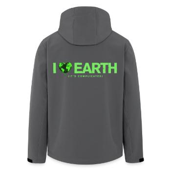 I Love Earth It's Complicated Umwelt Spruch - Recycelte Männer Softshell-Jacke von Stanley/Stella - Anthrazit - Hinten - AI Model Male 185 light (185cm)