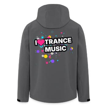 I Love Trance Music - Colour Splash - Recycelte Männer Softshell-Jacke von Stanley/Stella - Anthrazit - Hinten - AI Model Male 185 light (185cm)