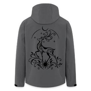 Hirsch mit Sonne und Mond - Wintersonnenwende - Recycelte Männer Softshell-Jacke von Stanley/Stella - Anthrazit - Hinten - AI Model Male 185 light (185cm)