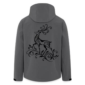 Hirsch mit Geweih - Waldtiere & Natur - Recycelte Männer Softshell-Jacke von Stanley/Stella - Anthrazit - Hinten - AI Model Male 185 light (185cm)