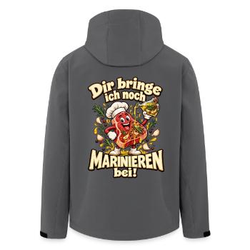 Dir bringe ich noch Marinieren bei! – Grillhumor - Recycelte Männer Softshell-Jacke von Stanley/Stella - Anthrazit - Hinten - AI Model Male 185 light (185cm)
