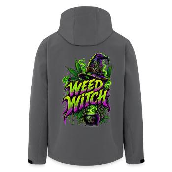 Weed Witch – Magische Cannabis Hexe - Recycelte Männer Softshell-Jacke von Stanley/Stella - Anthrazit - Hinten - AI Model Male 185 light (185cm)