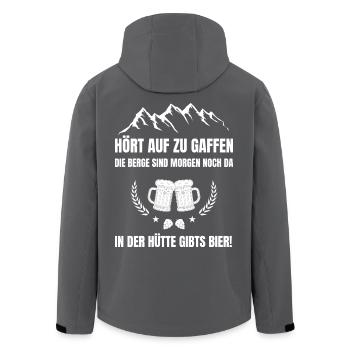 Hört auf zu gaffen in der Hütte gibts Bier - Recycelte Männer Softshell-Jacke von Stanley/Stella - Anthrazit - Hinten - AI Model Male 185 light (185cm)