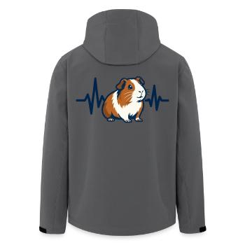 Herzschlag Meerschweinchen Shirt Geschenk - Recycelte Männer Softshell-Jacke von Stanley/Stella - Anthrazit - Hinten - AI Model Male 185 light (185cm)
