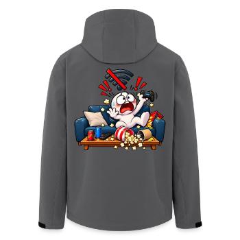 Kein WLAN – Gamer im Panikmodus! - Recycelte Männer Softshell-Jacke von Stanley/Stella - Anthrazit - Hinten - AI Model Male 185 light (185cm)