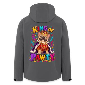 King Of Pawty Französische Bulldogge Königsparty - Recycelte Männer Softshell-Jacke von Stanley/Stella - Anthrazit - Hinten - AI Model Male 185 light (185cm)