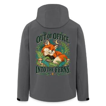Out Of Office Into The Ferns Fuchs Im Farnwald - Recycelte Männer Softshell-Jacke von Stanley/Stella - Anthrazit - Hinten - AI Model Male 185 light (185cm)
