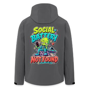  Social Battery Not Found Außerirdischer - Recycelte Männer Softshell-Jacke von Stanley/Stella - Anthrazit - Hinten - AI Model Male 185 light (185cm)