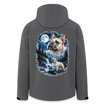  Französische Bulldogge Im Mondschein Bei - Recycelte Männer Softshell-Jacke von Stanley/Stella - Anthrazit - Hinten - AI Model Male 185 light (185cm)